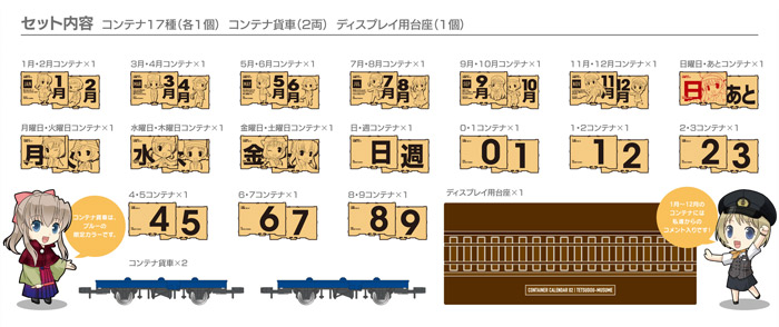 コンテナ万年カレンダー02：鉄道むすめ|鉄道むすめ～鉄道制服